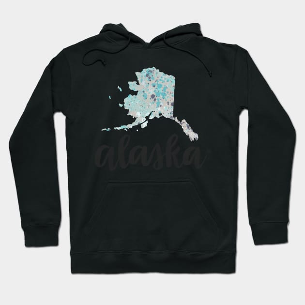 alaska - calligraphy and abstract state Hoodie by randomolive